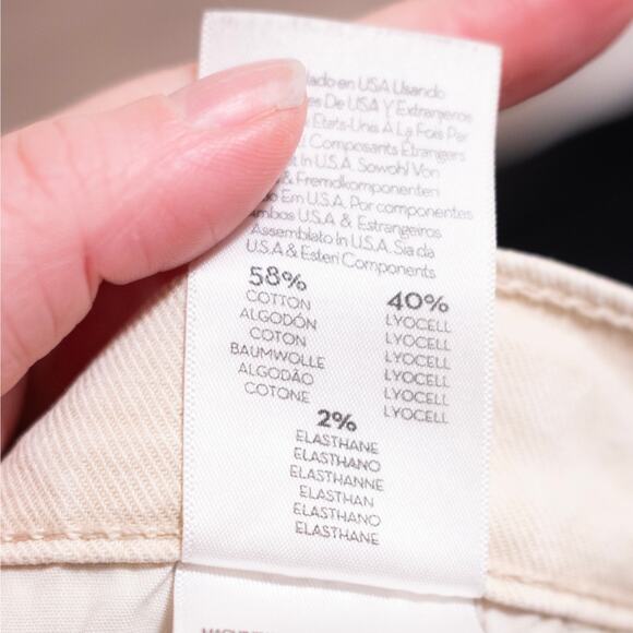 Mother The Ditcher Crop Jeans Chalk It Up Beige Straight Leg High Waist SZ 25 - Picture 9 of 9